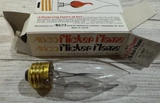 Lot of 2 NOS Abco 2-3 Watt 120 V Flicker Flame Tip Standard Base Bulbs 03657 T12