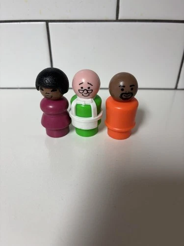 Vtg 1970s Fisher Price Sesame Street Little People Gordon Susan Mr Hooper Figure