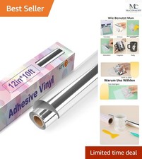Versatile Silver Chrome Vinyl Roll 12 X10ft - Perfect For Outdoor Indoor Use Versatile Silver Chrome Vinyl Roll 12 X10ft - Perfect For Outdoor Indoor Use
