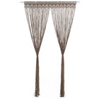 Curtain Taupe Cotton 140x240 cm Macrame String Room Divider Window Panel Boho XL