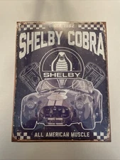 SHELBY COBRA American Man Cave Tin Metal Sign 12” X16” Vintage Look Brand New