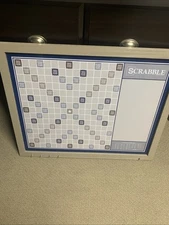 Scrabble Deluxe 2 in 1 Wall Edition Gray Framed Dry Erase Message Board 30x 24