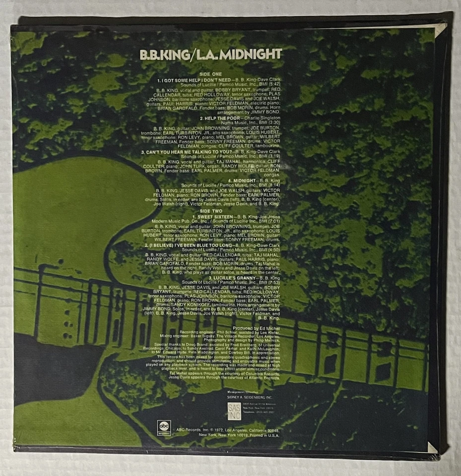 B.B. King-L.A. Midnight-ORIGINAL 1972 US ABC LP-SEALED! - Image 2 of 2