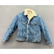 VTG Levis Trucker Jacket Mens 40 Sherpa Lined Denim Made in USA Blue Size 40