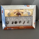 Fun on Glass Set of 6 Pewter Wired Mixed Motif WINE GLASS CHARMS NIB