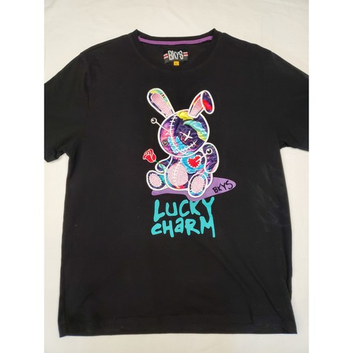 BKYS Lucky Charm Voodoo Bunny Embroidered Patch Tee Black Streetwear