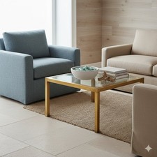 Vintage Couchtisch Messing Glasplatte Design der 1980er Jahre Originell