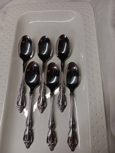 6er Set Oneida Community Brahms glänzend Edelstahl TEELÖFFEL 6"