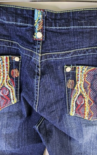 Jeans Coogi Capri taglia 19/20 blu scuro maglione ricamato a sacco tasche Y2K - Foto 7 di 11