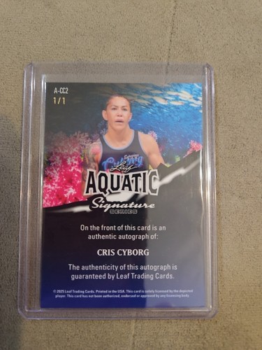 2025 LEAF SIGNATURE SERIES AQUATIC KILLER WHALE SP AUTO 1/1 CRIS CYBORG UFC ICON - Picture 23 of 24