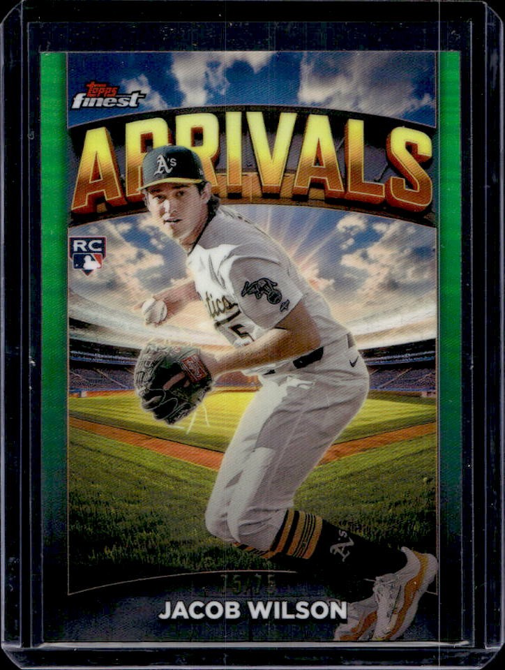 2025 Finest Jacob Wilson Arrivals RC Green Refractor #75/75 Athletics