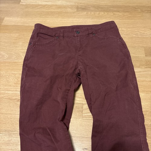 KUHL Legendary Pants Womens Sz 8 Short Maroon Red Slim Stretch Cotton Crop 31x27 - Picture 4 of 23