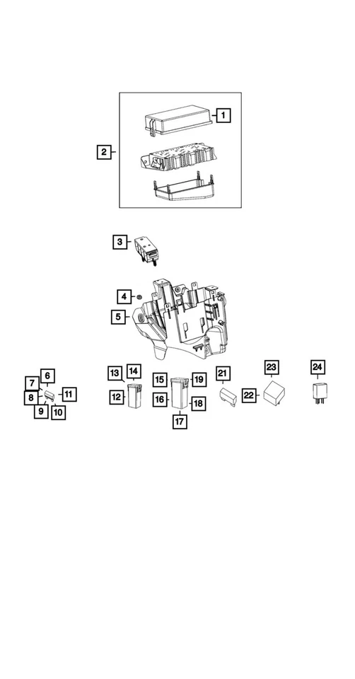 2016 - 2017 道奇 Durango 原始设备制造商改装 TIPM 熔断器盒 68253444 — 第 3/4 张图片