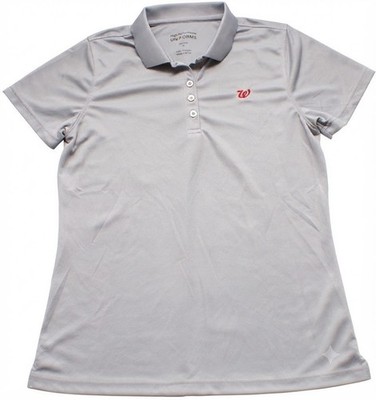 Women's Walgreens Employee Uniform Polo Shirt Gray Medium Short Sleeve