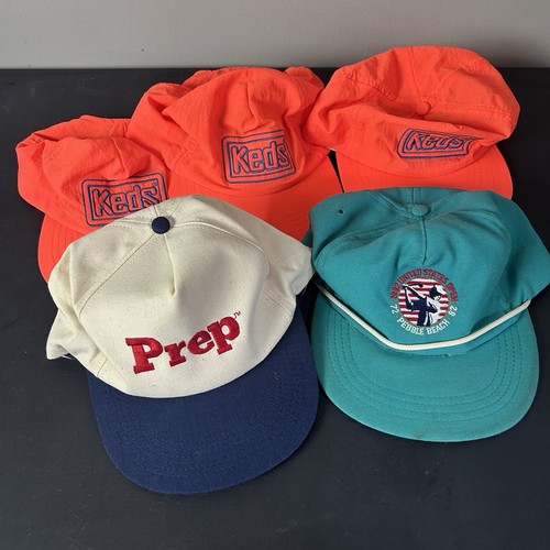 Vintage Mütze 5 Stück 90er 2000er SnapBack Keds Prep Pebble Beach Golf