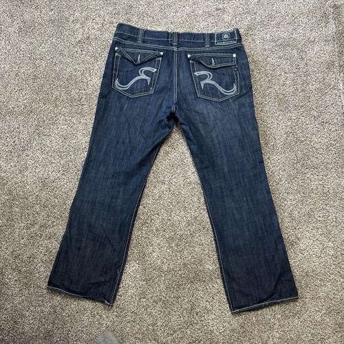 ROCK & REPUBLIC button fly low rise Straight bootcut denim jeans 38 X 30 - Picture 5 of 8