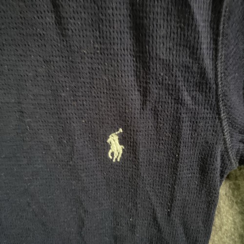 Polo Ralph Lauren Shirt Mens Size S Navy Pony Thermal Long Sleeve Sleepwear - Picture 2 of 6
