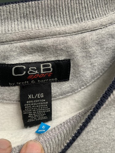 Vintage C&B Sport Croft&Barrow bestickt USA Flagge Rundhalsausschnitt dickes Sweatshirt XL - Bild 3 von 12