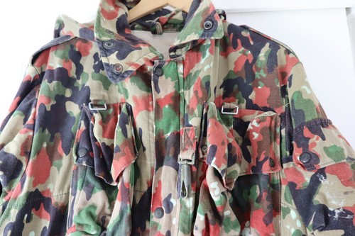 Vintage 1966 Swiss Alpenflage M70 Pocket Camo Hooded Field Jacket Large 52 VGC - Afbeelding 2 van 14
