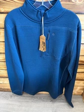 Duck Camp Men's Barnburner Half Zip Blue Size Medium New w/ Tags