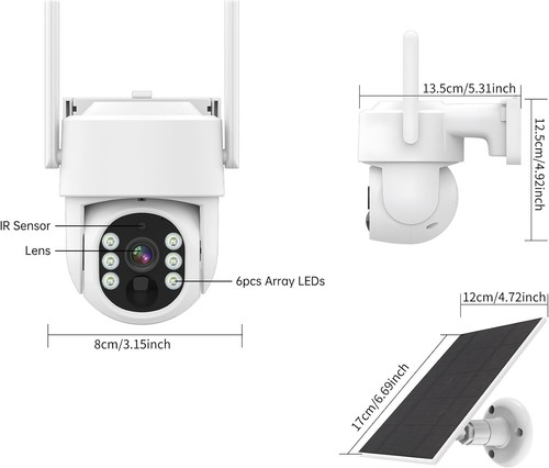 SECUEYE 4G Cellular Überwachungskamera Solarbetrieben 4MP Kabellos Outdoor Schwenk/Neige - Bild 7 von 7