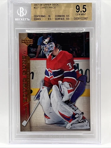 2007-08 Upper Deck Carey Price RC #227 Young Guns Rookie BGS 9.5 True Gem Mint