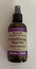 NATURE LOVE Aromatherapy Pillow Mist Spray Lavender & Vanilla Sweet Dreams 4.oz