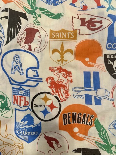 1970’s Vintage NFL Teams Logos TWIN fitted Sheet JCPenney CHIEFS RAIDERS BRONCOS - Imagen 2 de 7