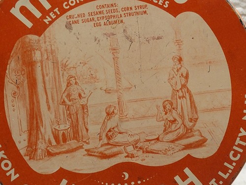 RARE Antique Melkons Halvah Tin Vintage L. I. City New York Nice Graphics Empty - Imagen 2 de 10