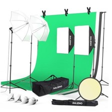 Photography Lighting Kit, 8.5x10ft Photo Backdrops Stands with 6x9ft Green