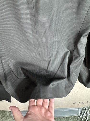 PRONTO UOMO 42L Dark Green Olive Pinstripe 2 Piece Suit 37x31 100% Wool 2 Button - Picture 5 of 19