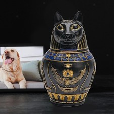 Pet Urn Canopic Jar Statue Bastet Cat Goddess for Small Animals Puppy Kitten