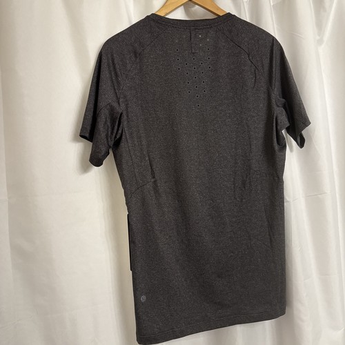 T-shirt Lululemon grigio scuro testurizzata allenamento SS top uomo taglia S nuova con etichetta - Foto 10 di 10