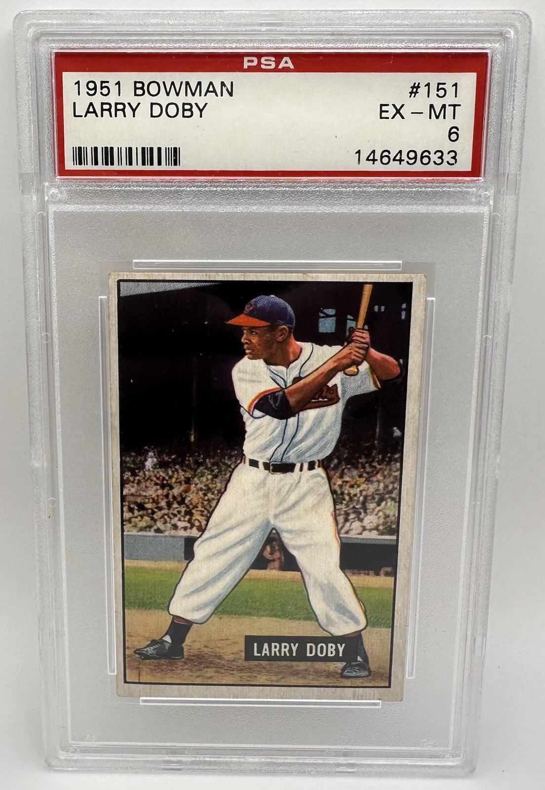 1951 BOWMAN Gum #151 LARRY DOBY PSA EX-MT 6 HOF Cleveland Indians