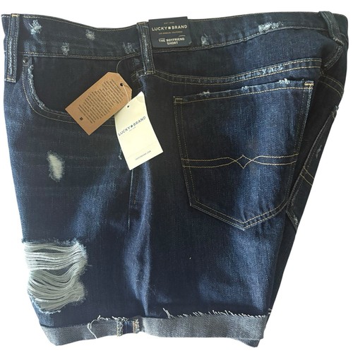 Lucky BRAND Womens Navy Ripped Denim BOYFRIEND Short Size 2 - 第 4/6 張圖片