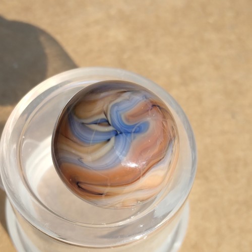 0.62" Vintage Ravenswood Blue Raven "Acorn" Cullet Marble- a63 - Picture 21 of 24