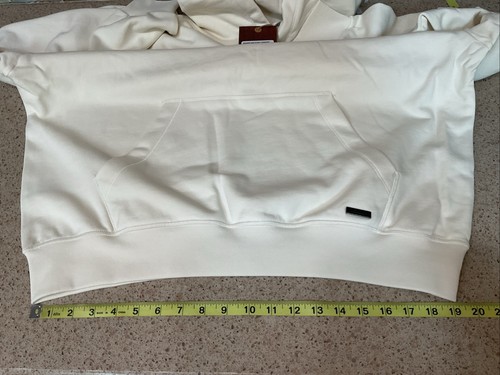 Mitchell & Ness Branded Script Mens Oversized Hoodie Sz Medium Cream 54x27” New - Picture 10 of 17