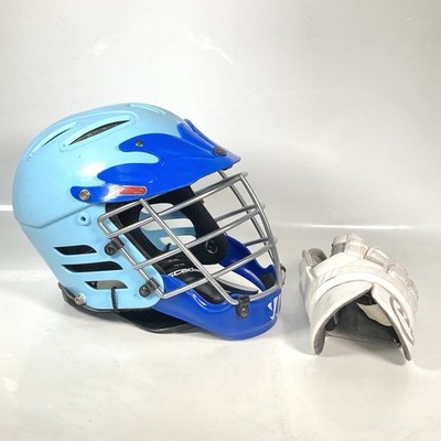 Cascade CPVR Lacrosse Helm blau Medium mit einem Warrior Glove Medium
