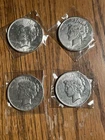Lot of 4 Peace Silver Dollars 1922 1923 1925 $1 Coins 90% Silver Bullion