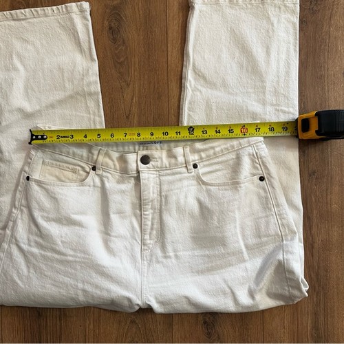 LOFT Ann Taylor High Waist Straight Crop Off-white denim Jeans size 32 / 14 - Picture 6 of 9
