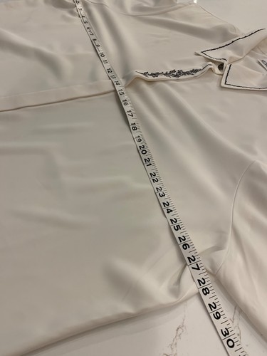 Camicia donna avorio nuova taglia 24W bottoni ricamati fiori vintage anni 90 - Foto 6 di 13
