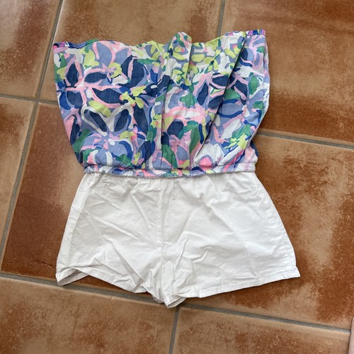 Lilly Pulitzer Girls Floral Pink Green Skort Stretch Waist Size Large (8-10) - Picture 4 of 5