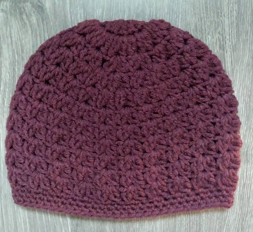 Sombrero/Gorro Racimo Simple Hecho a Mano Crochet Color Vino