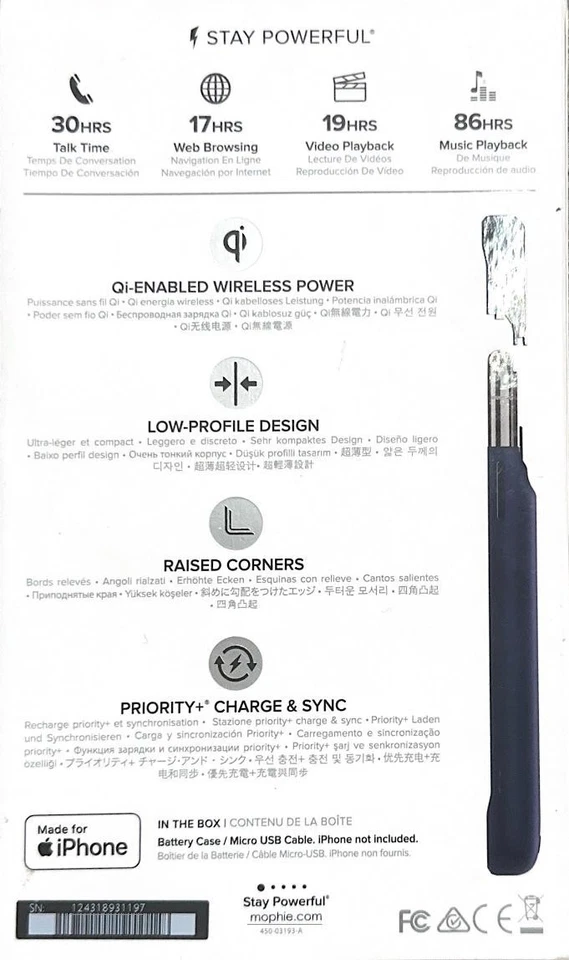 Funda Batería Inalámbrica Mophie Juice Pack Hecha para Apple iPhone X - Azul Foto 2 de 2