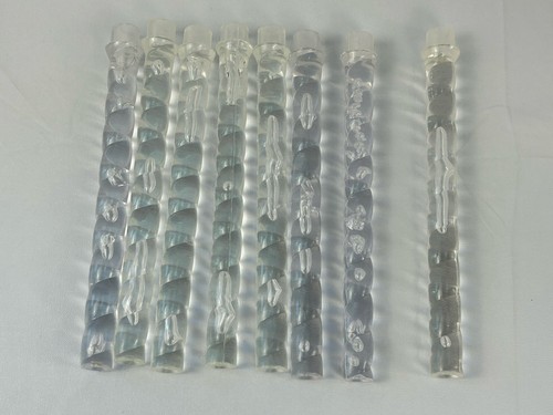 Vintage Lucite Acrylic Swirl Rods Clear Blue Mid Century Craft Set 8 Pieces