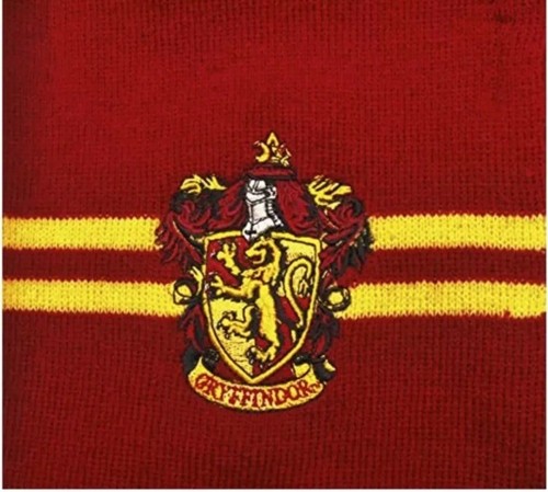 Harry Potter Gryffindor Scarf Maroon / yellow striped with patch New In Package - 第 2/7 張圖片