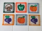 Vintage Handmade Needle Point Set of 6 Cup Coasters