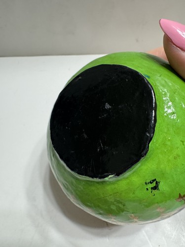 Vtg Kashmir Indian Hand Painted Gold Iris Flowers Lacquer Decorative Round Box - Picture 8 of 13