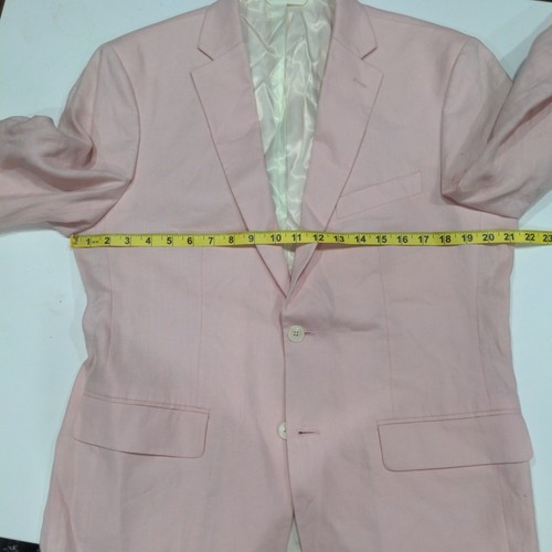 Ralph Lauren Mens Linen 2-Piece Suit Size 40R & 30x32 Pink Beachy Wedding Preppy - Picture 15 of 20