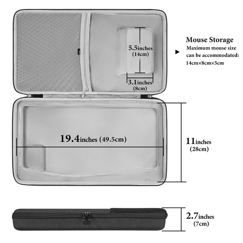 Geekira Hard Travel Case for Logitech ERGO K860 Wireless Ergonomic Keyboard - Picture 4 of 6
